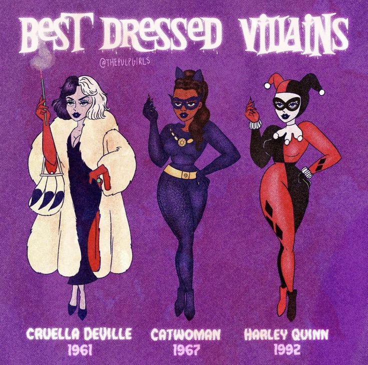 three women dressed in costumes from the 1950's and 1960s's, one wearing a catwoman costume