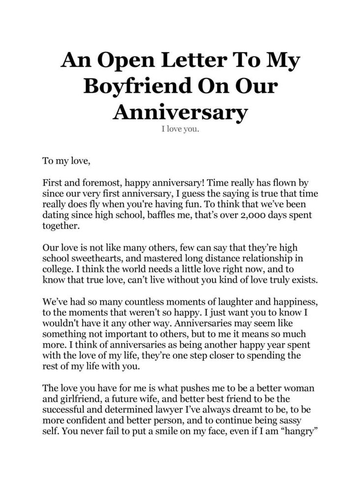 an open letter to my boyfriend on our anniversary is shown in the bottom right corner