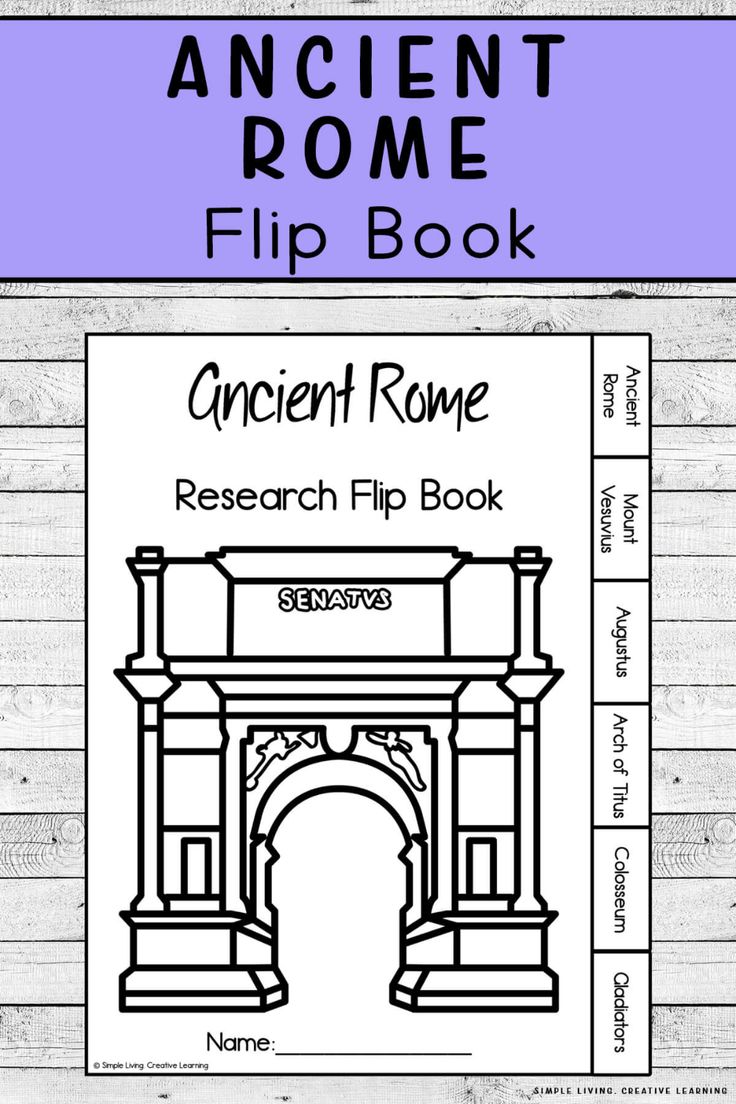 an ancient rome flip book with the title