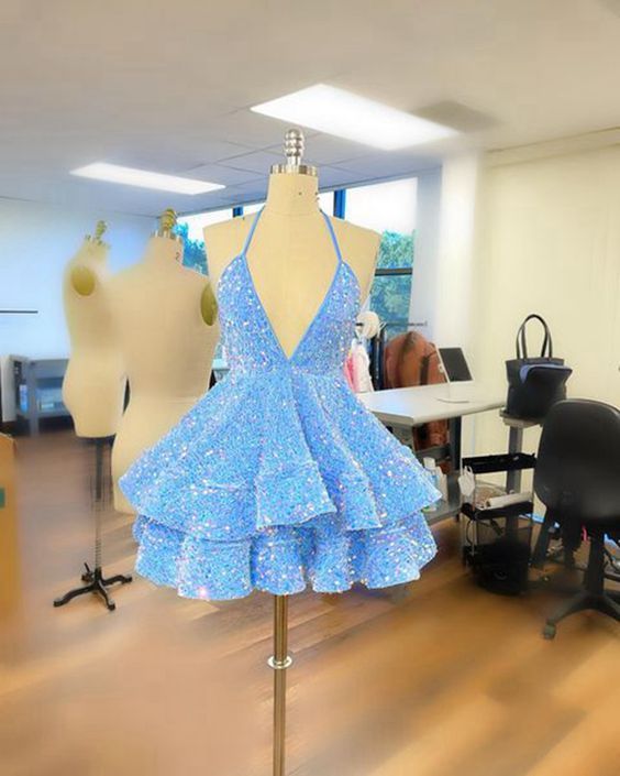 Blue Sparkle Dress Short, Baddie Homecoming Dresses, Blue Sequin Dress Short, 16th Birthday Dresses, Baddie Birthday Dress, Hoco 2022, Fem Fits, Work Party Dress, Hoco Inspo