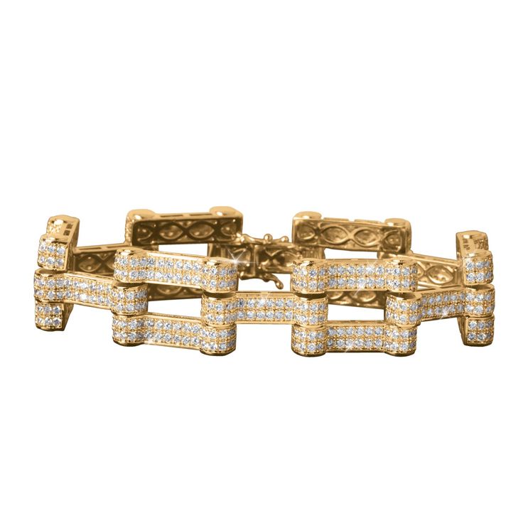 The fire and brilliance of the Diamondeau® - the Supreme Diamond Alternative will look great with everything. You’ll be certain to make a real impression with this stylish Compton bracelet. This on-trend look has a gold plated finish and has been set with over 645 Diamondeau® - the Supreme Diamond Alternative - what’s not to like? Using the finest materials finished to the highest standards, Timepieces International has developed a vast range of watches and accessories that provide a purposeful, Diamond Alternatives, Best Luxury Cars, Men's Bracelet, Luxury Watches For Men, Watch Sale, The Fire, Custom Engraving, Luxury Watches, Time Piece