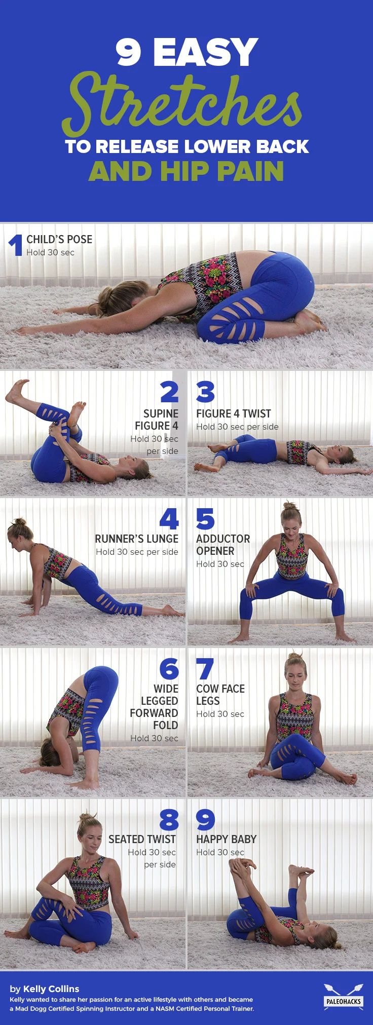 the instructions for how to stretch out and hip pain in an easy, effective way