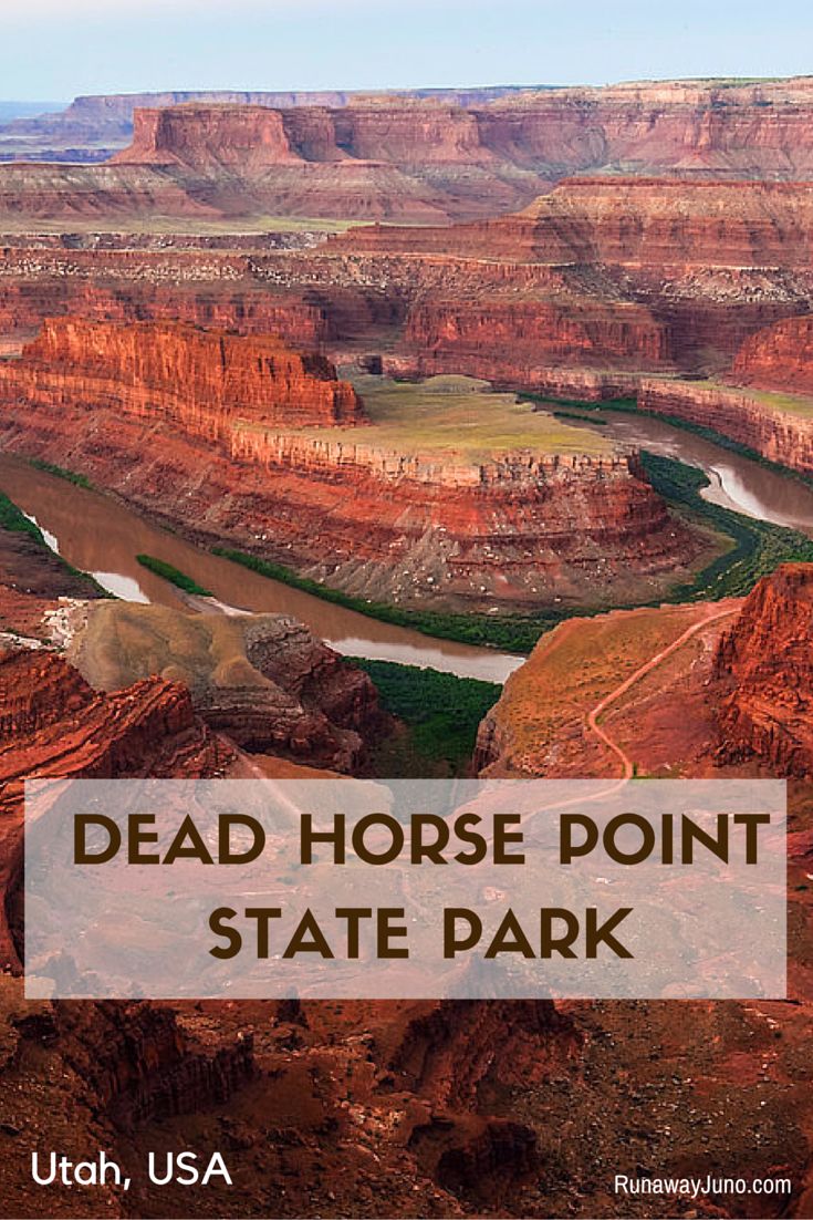 dead horse point state park in utah, usa with the text dead horse point state park