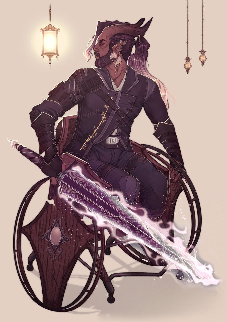 Dnd Tiefling, Blood Hunter, Dnd Races, Dungeons And Dragons Characters, Dnd Art, Fantasy Inspiration, Dnd Characters, Character Portraits, Wheelchair