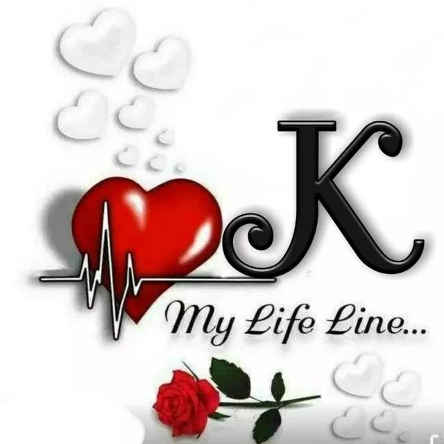 a red rose and heartbeat with the words k on it, my life line written in black