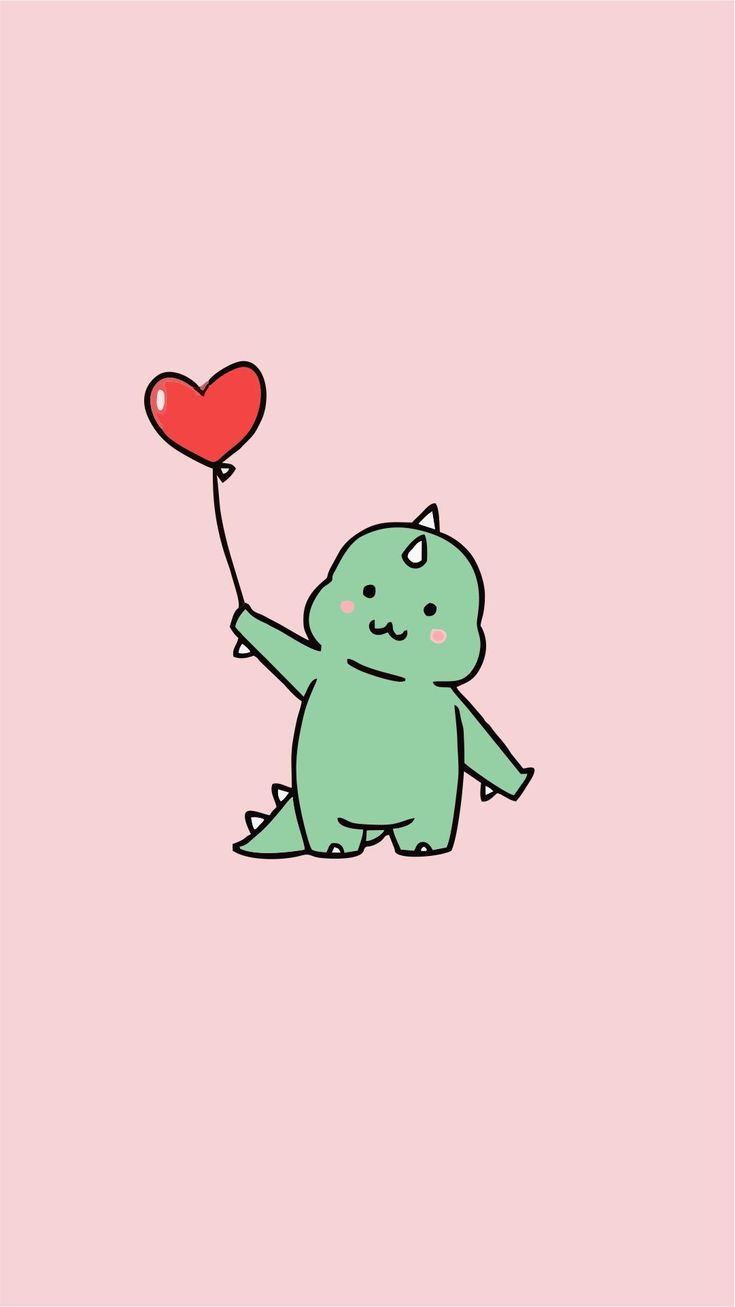 a green monster holding a red heart on a pink background with the word love written below it