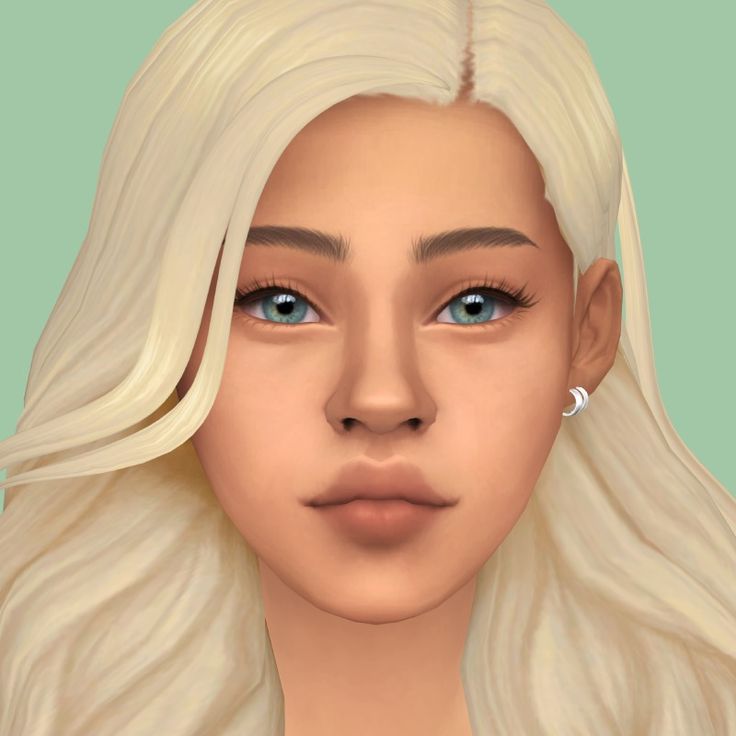 a woman with blonde hair and blue eyes is shown in an animated avatar style photo