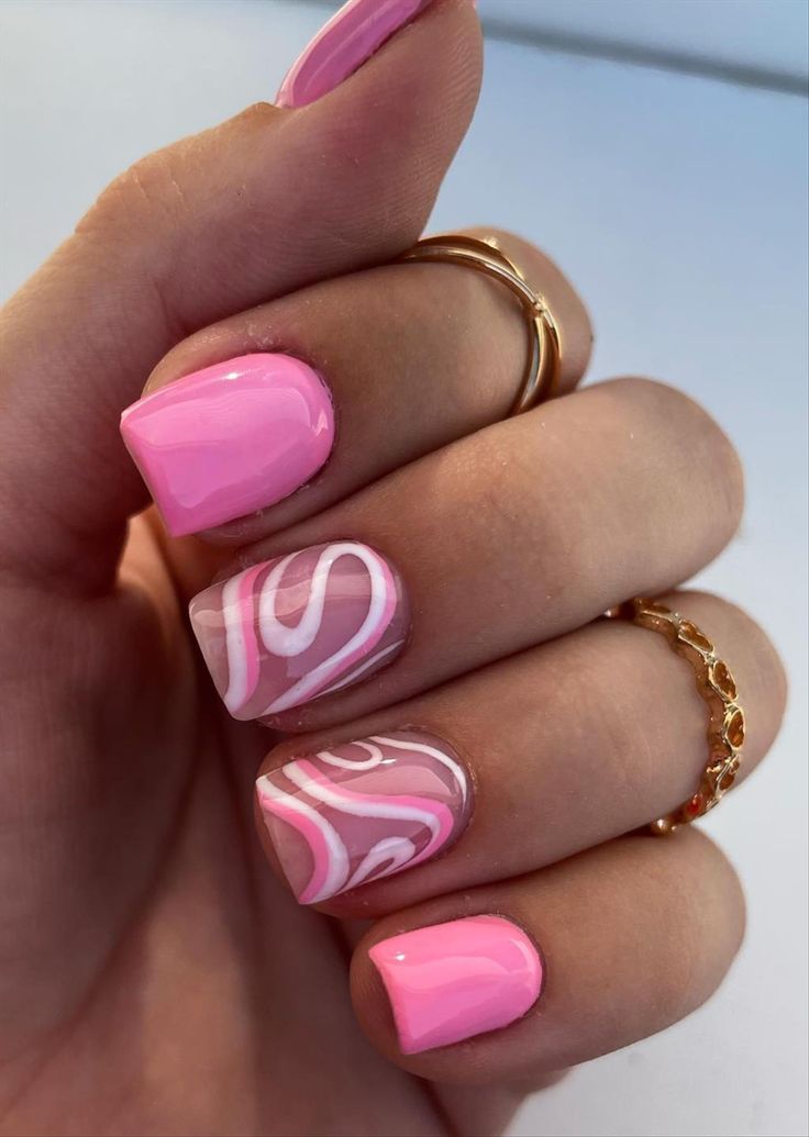 Pink Nail Acrylic, Pink Nails With Glitter, Nail Art For Short Nails, Diy Nail Art Tutorial, Art For Short Nails, Nail 2022, Short Pink Nails, Nail Pink, Nail Summer