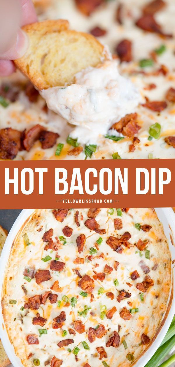 the bacon dip is ready to be eaten