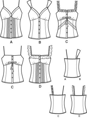 the instructions for how to sew a corset and tie it on top