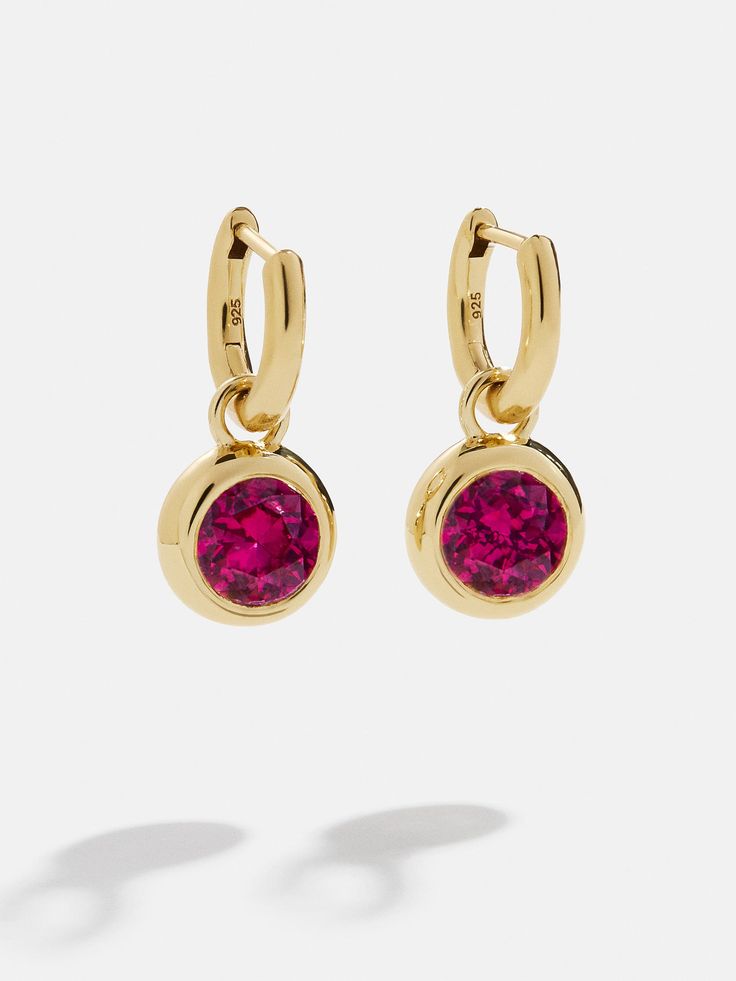 Elevate your ear stack with a chic and personal touch. The 18K Gold Birthstone Drop Earrings feature your unique birthstone in a chic and elegant design. Crafted with 18k gold plated sterling silver these birthstone earrings will last you for years of styling. Fine Jewelry Birthstone Earrings For Everyday, Everyday Gold Plated Birthstone Earrings, Everyday Fine Jewelry Earrings With Birthstone, Fine Jewelry Birthstone Huggie Earrings, 14k Gold Huggie Birthstone Earrings, Classic Gemstone Huggie Earrings For Gift, Elegant Round Huggie Earrings With Birthstone, Elegant Sterling Silver Huggie Earrings With Birthstone, Gold Huggie Earrings With Birthstone For Fine Jewelry