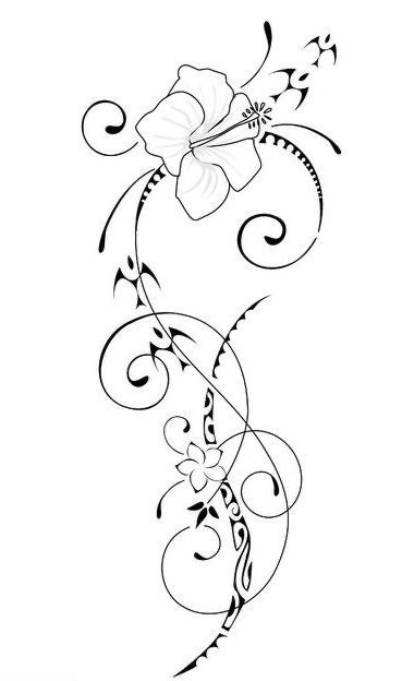 a black and white flower tattoo design