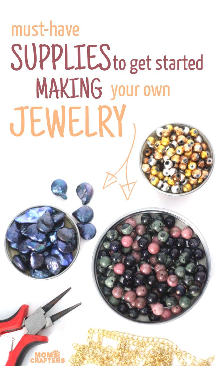 an advertisement for jewelry making with beads and scissors on the table next to it is gold glitter