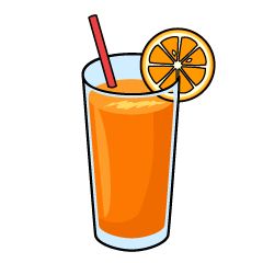 an orange juice in a glass with a straw