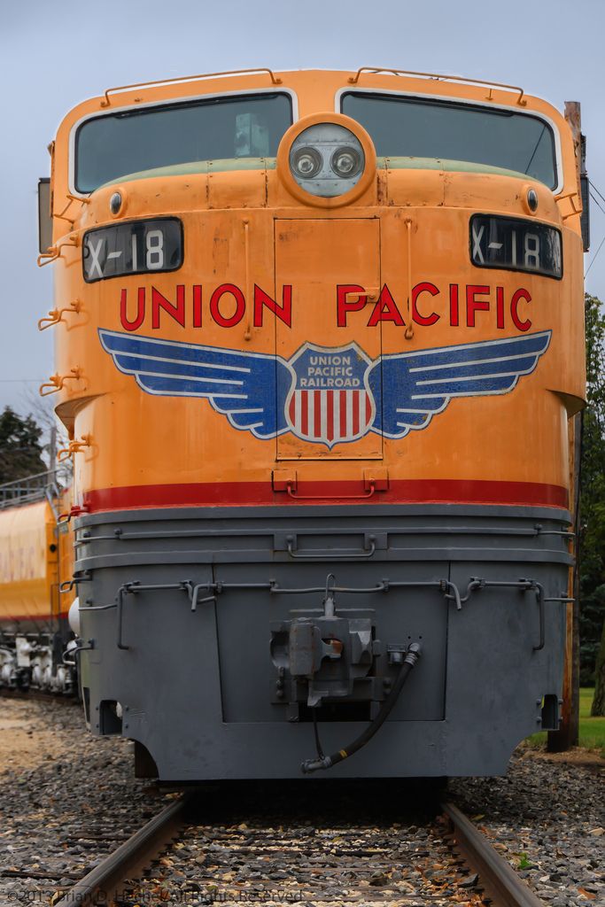 an union pacific train on the tracks