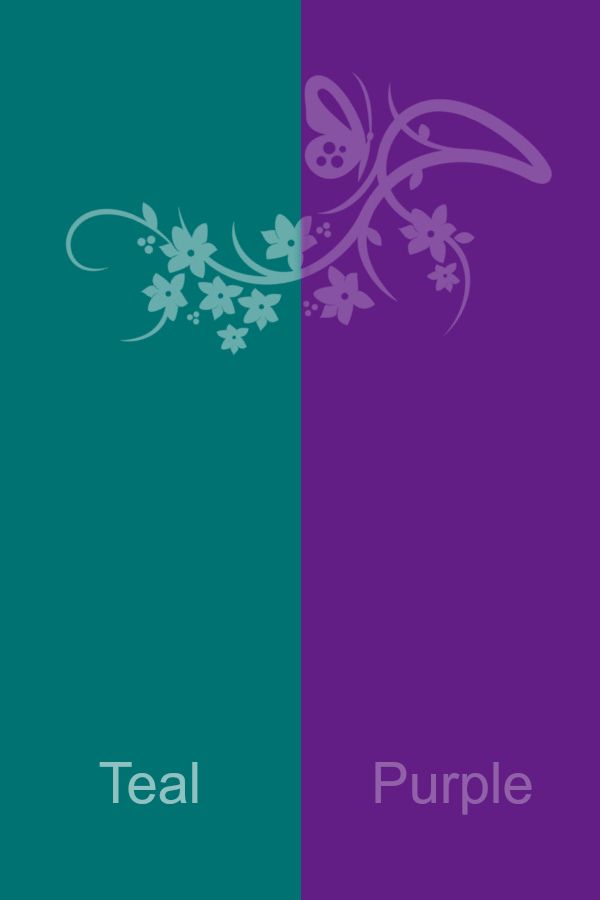 teal and purple are the same color combinations