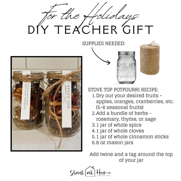 Shop our Influencers' top picks on Amazon Christmas Gifts For Teachers, Appreciation Gifts Diy, Potpourri Recipes, Teacher Appreciation Gifts Diy, Teachers Diy, Easy Christmas Gifts, Thoughtful Christmas Gifts, Mason Jar Gifts, School Teacher Gifts