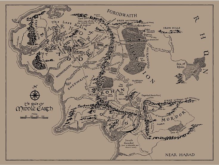 the middle earth map from lord of the rings