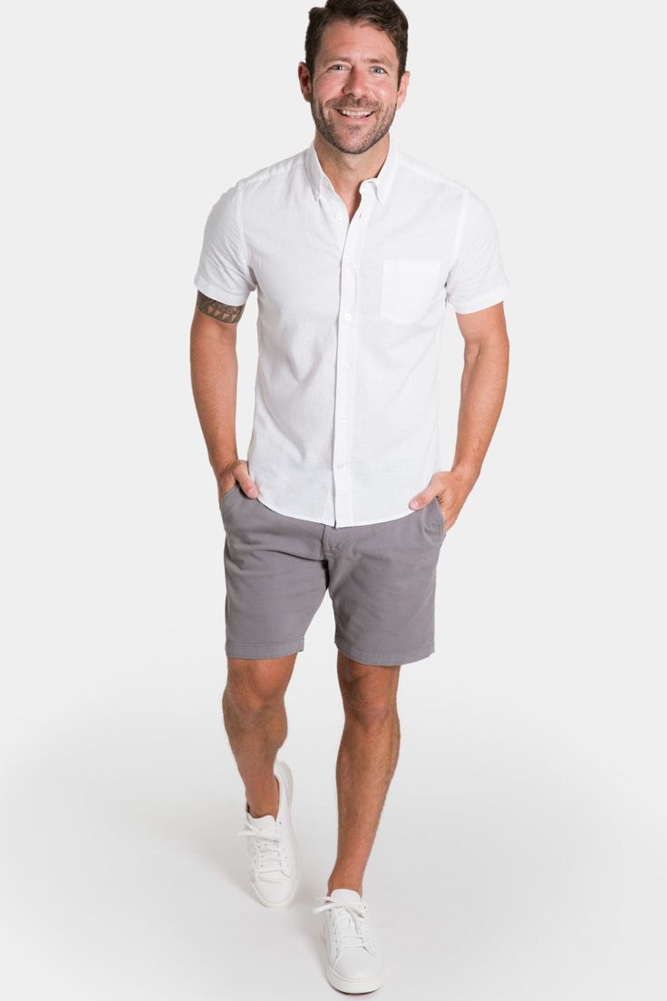 Product Description Stand out at the office or at the party after work with this short-sleeve shirt. You’ll be stylish and stay cool for both work and play. Product Features Lightweight breathable fabric Refined button-down collar Proportional sleeves Designed to wear untucked Chest pocket Materials & Care Made with a pre-shrunk 75% Cotton / 25% Linen blend fabric and designed to wear untucked. Wash on cold, hang dry for zero shrinkage. Unstructured Business Casual Shirt For Summer, Unstructured Shirt For Business Casual Summer, Semi-formal Summer Shirt With Pockets, White Short Sleeve Shirt For Summer Workwear, Short Sleeve Shirt For Casual Summer Gatherings, Casual Short Sleeve Shirt For Business Casual, Casual Short Sleeve Shirt With Button Closure, Modern Short Sleeve Shirt With Pockets For Summer, Short Sleeve Shirt With Button Closure For Casual Gatherings