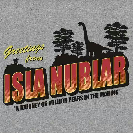 a t - shirt with an image of a dinosaur and trees in the background that says, greetings from isa nubar