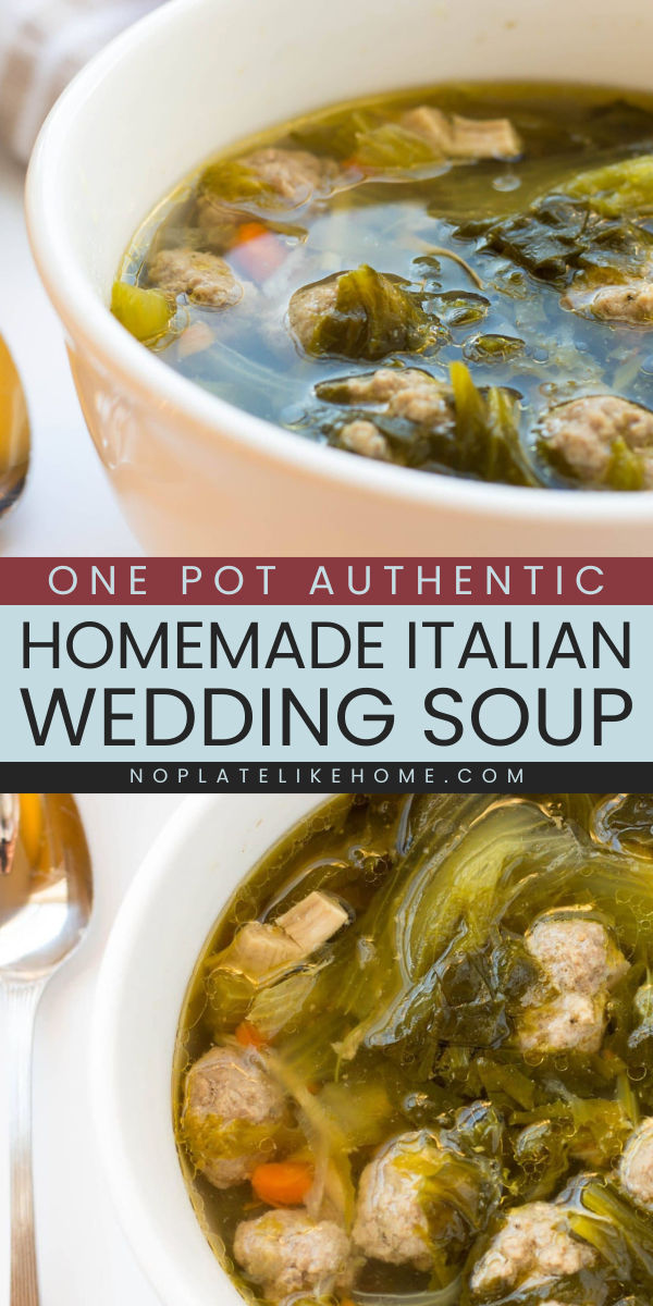 This easy homemade Italian wedding soup is perfect to add to your set of cozy winter meals! It's the best one pot Italian wedding soup from scratch that will make you think your Italian great-grandmother made it. Better than restaurant soup and canned soup! Italian Wedding Soup Always From Scratch, Minestra Maritata (italian Wedding Soup), Homemade Wedding Soup, Italian Wedding Soup With Tortellini, Traditional Italian Wedding Soup, Pioneer Woman Italian Wedding Soup, Giada Italian Wedding Soup, Italian Wedding Soup Giada De Laurentiis, Wedding Soup Recipe Easy