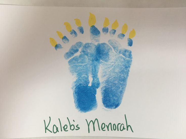 a child's hand and foot print that reads kalebs menach