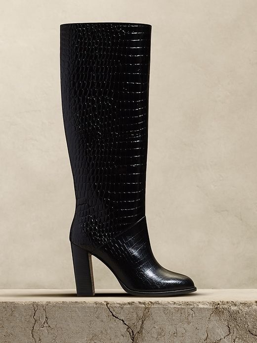 Lorca Leather Boot | Banana Republic Crocodile Boots, High Arches, Silhouette Free, Leather Boot, Italian Leather, Leather Heels, Leather Boots, Banana Republic, Leather Upper