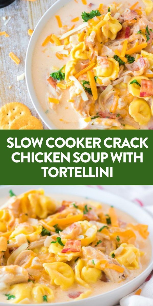 slow cooker cracker chicken soup with tortellini is an easy and delicious meal