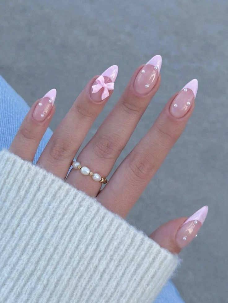 Ongles Rose Pastel, Bow Nail Designs, New Years Eve Nails, Girly Acrylic Nails, Really Cute Nails, Pink Acrylic Nails, Girls Nails, Cute Acrylic Nails, Acrylic Nail Designs