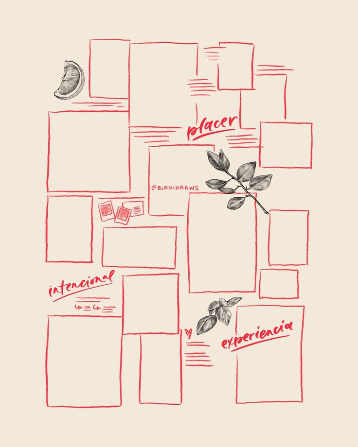 Guide on how to lay out your vision board for new years and goal planning. Square boxes indicate where images go, and lines indicate small notes or text to serve as reminders. Vision Board Illustration Art, Vision Board Ideas On Canvas, Hand Drawn Vision Board, Procreate Vision Board, Vision Board Canvas Ideas, Creative Vision Board Ideas Design, Vision Board Ideas Digital, Vision Board On Canvas, Vision Board Layout Template