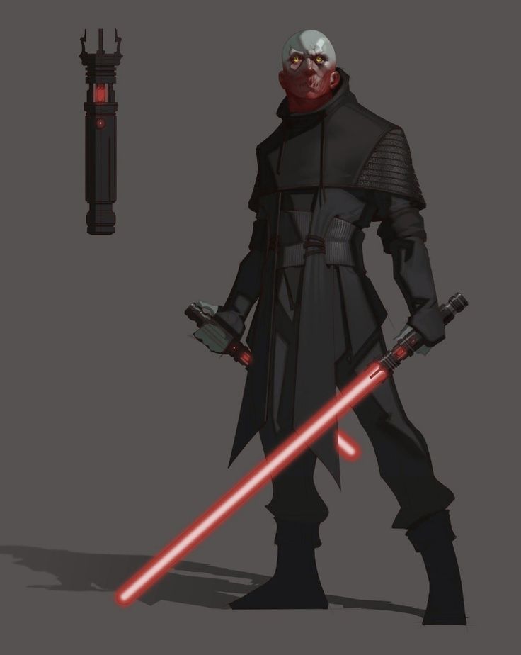 a character from star wars with two lightsabes