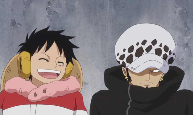 two anime characters with hats on their heads