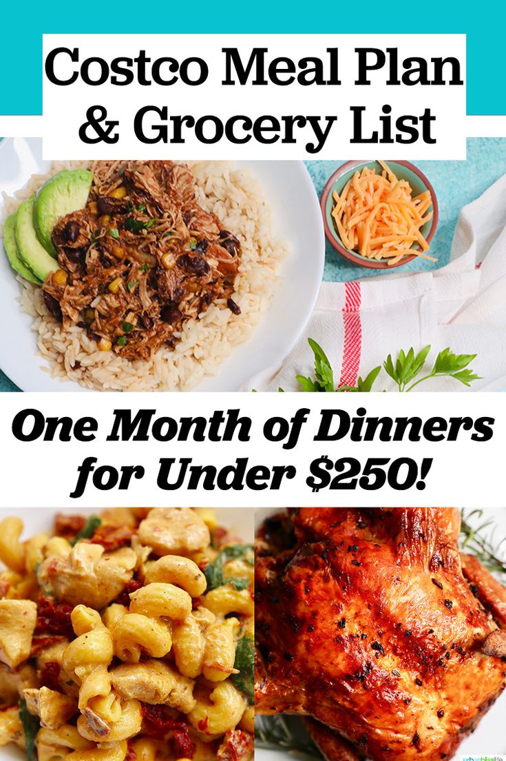 the costco meal plan and grocery list for one month or under $ 350 is on sale