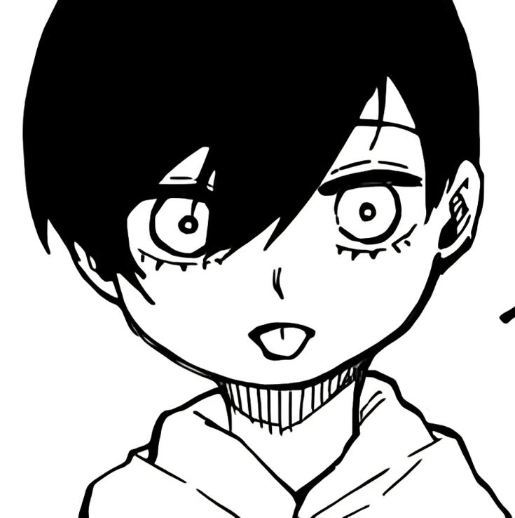 an anime character with black hair and big eyes