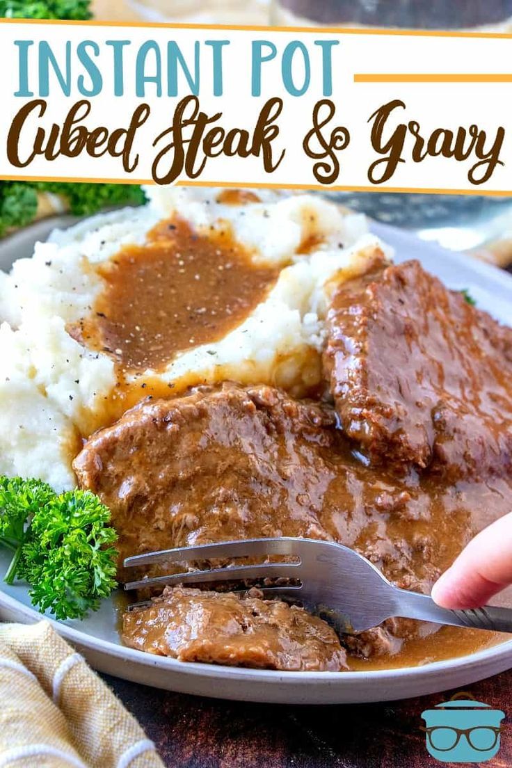 a plate with meat, mashed potatoes and gravy on it