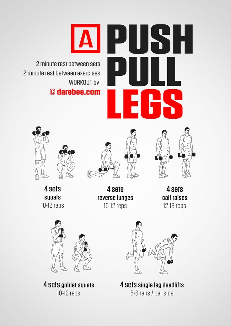 a poster with instructions to push pull legs