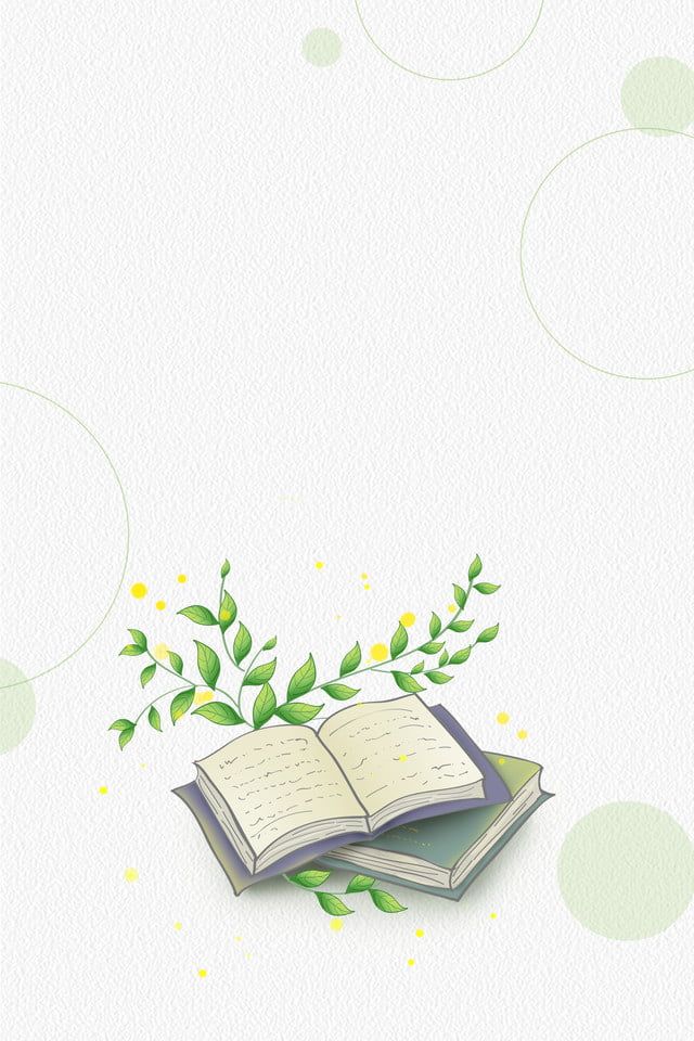 an open book sitting on top of a table next to green leaves and flowers in front of a white background