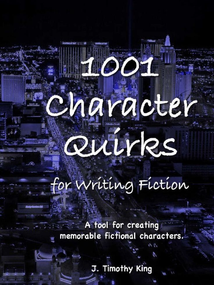 a book cover with the title, 1001 character quirks for writing fiction