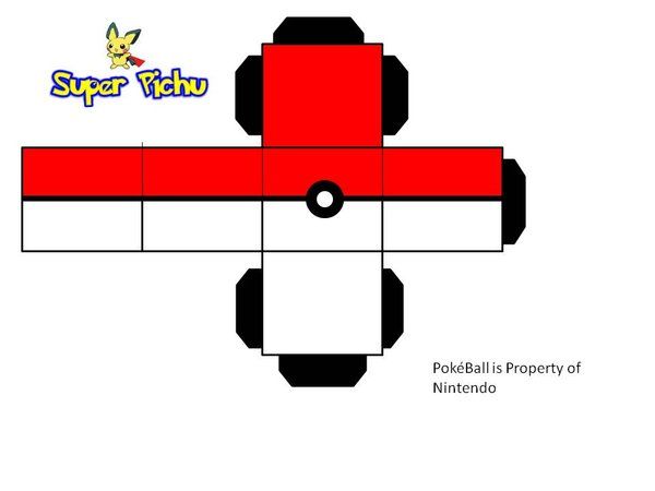 the paper model of pokemon's pikachu is shown in red and white