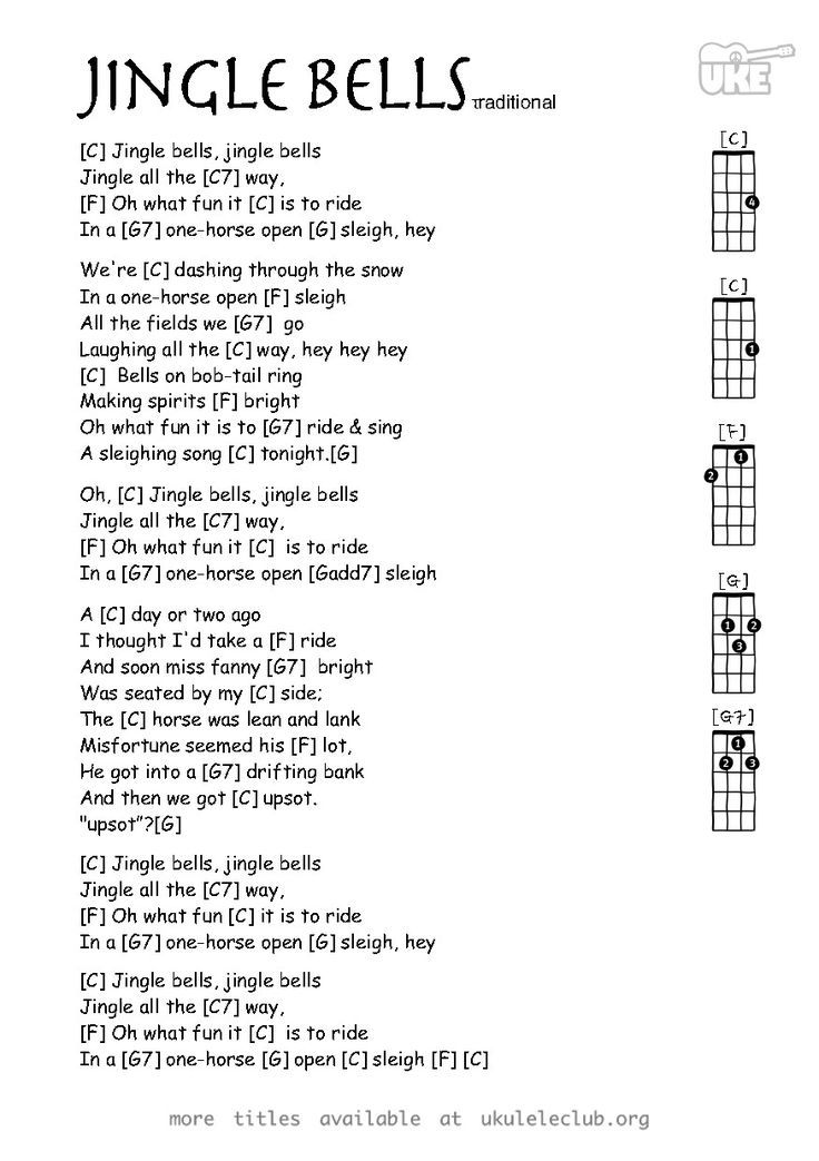 a guitar chords page with the words jungle bells on it