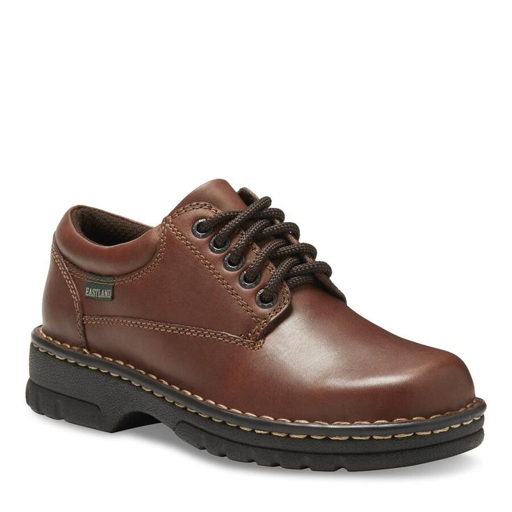 Women's Oxfords - Plainview - Eastland Casual Goodyear Welted Oxfords For Fall, Classic Low-top Lace-up Shoes For Fall, Casual Leather Shoes With Goodyear Welt For Derby, Classic Low-top Oxfords With Laces, Classic Outdoor Leather Shoes With Moc Toe, Classic Moc Toe Leather Shoes For Outdoor, Classic Low-top Work Boots, Casual Goodyear Welted Leather Lace-up Shoes, Classic Round Toe Oxfords With Laces