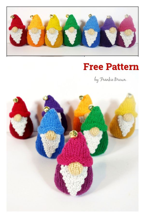 crocheted gnomes with free pattern on them for christmas ornament decoration