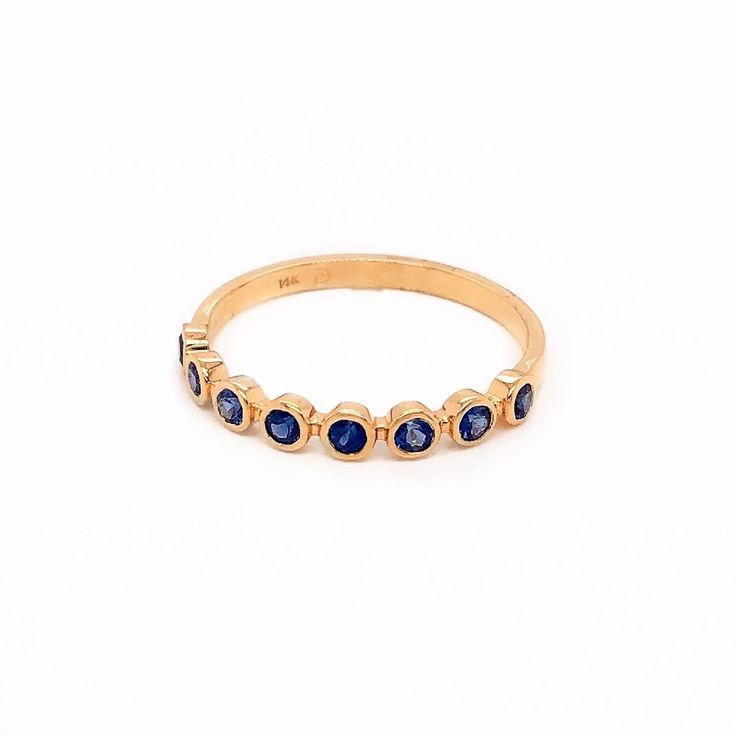 Gemstone Bezel Band – Lindsey Leigh Jewelry Stackable 14k Gold Sapphire Ring, 14k Gold Sapphire Stackable Ring, Stackable Sapphire Ring In 14k Gold, Sapphire Stackable Birthstone Ring In 14k Gold, Elegant Blue Jewelry With Smooth Bezel, 14k Gold Stackable Round Cut Sapphire Ring, Elegant Blue Birthstone Ring With Bezel Setting, Sapphire 14k Gold Round Band Ring, Elegant Adjustable Ethical Sapphire Ring