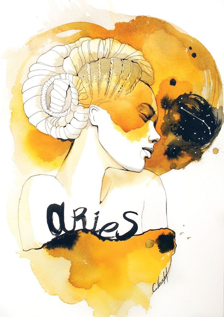 a watercolor painting of a woman's face with the word aris on it