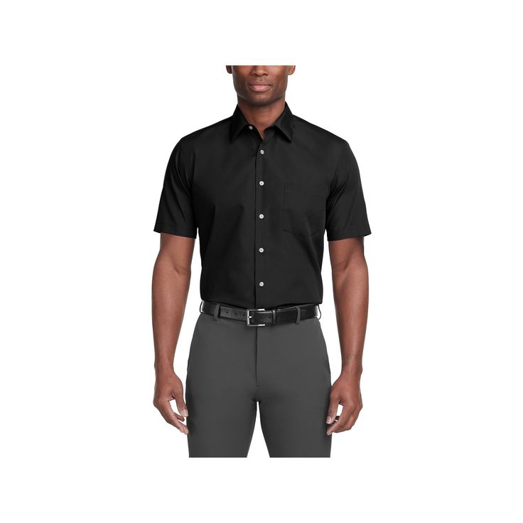 He'll be dressed in style and comfort with this men's Van Heusen poplin short sleeve dress shirt. Click on this MEN'S GUIDE to find the perfect fit and more! He'll be dressed in style and comfort with this men's Van Heusen poplin short sleeve dress shirt. Click on this MEN'S GUIDE to find the perfect fit and more! FEATURES Button front Wrinkle free Cuffed Short sleeve 1 chest pocketFIT & SIZING Regular fitFABRIC & CARE 65% recycled polyester, 35% cotton Machine wash ImportedRESPONSIBLE Tested fo Solid Cotton Dress Shirt With Short Sleeves, Solid Short Sleeve Cotton Dress Shirt, Solid Cotton Short Sleeve Dress Shirt, Classic Collared Short Sleeve Shirt For Formal Occasions, Classic Short Sleeve Dress Shirt For Business, Classic Short Sleeve Dress Shirt For Semi-formal Events, Classic Short Sleeve Shirt For Semi-formal Occasions, Fitted Short Sleeve Shirt For Formal Occasions, Classic Short Sleeve Semi-formal Shirt