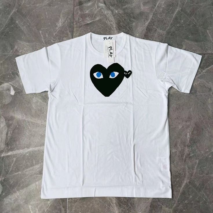 Brand New. Made In Japan. Sizesm L Xl 100% Authentic Basic White T-shirt With Heart Graphic, White Crew Neck Shirt With Heart Graphic, White Short Sleeve Shirt With Heart Graphic, Cdg Play, Comme Des Garcons Shirt, Handmade Brand, Mens Graphic Tee, Comme Des Garcons, Made In Japan