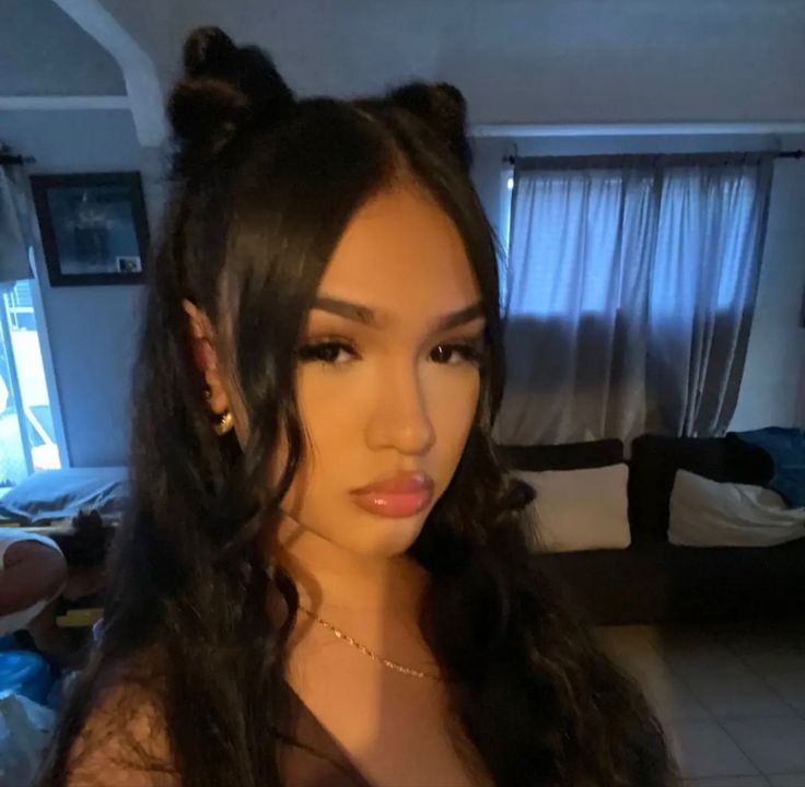 Beautiful Space Bun Hairstyles for Women Long Bangs Half Up Half Down, 2 Pigtails Half Up Half Down Straight Hair, Hairstyles Space Buns Half Up, 2 Buns And Hair Down, Half Up Space Buns Medium Hair, Cute Hairstyles For Medium Hair Half Up Half Down, 2 Bun Hairstyles For Long Hair, Half Up Space Buns With Bangs, Half Up Two Buns