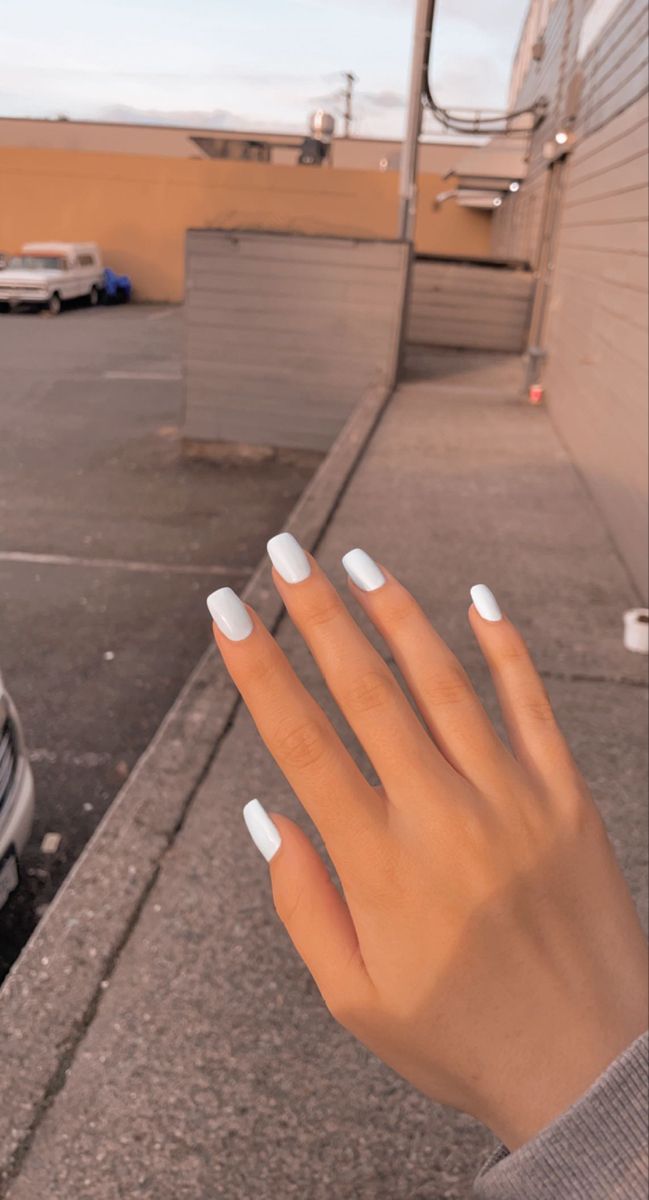 Cute Asthmatic Nails, White Squoval Nails, Short Basic Nails, Clean Girl Aesthetic Nails, Nail Jelly, Hoco Nails, Spring Break Nails, 2024 Board, Country Nails