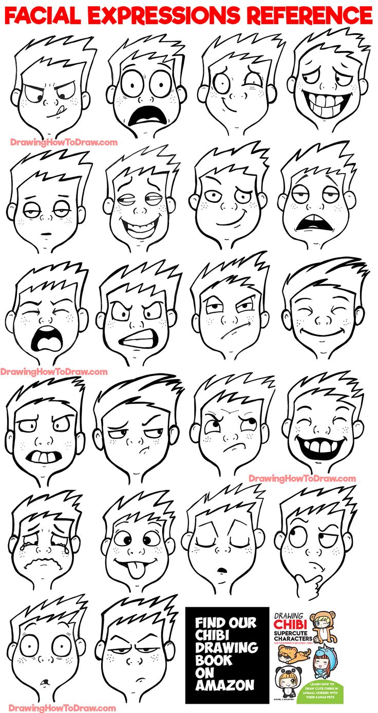 the facial expression reference sheet for an animation character