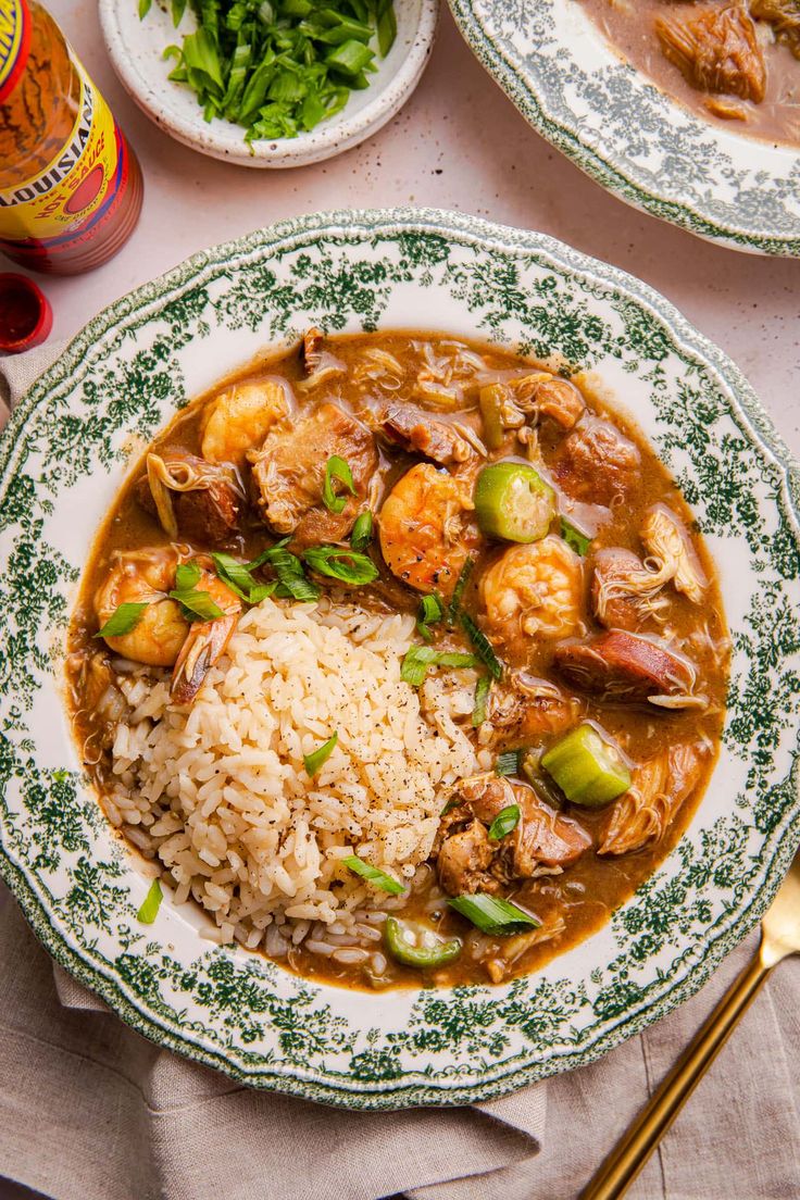 the meal is prepared and ready to be eaten on the table with other dishes in the background